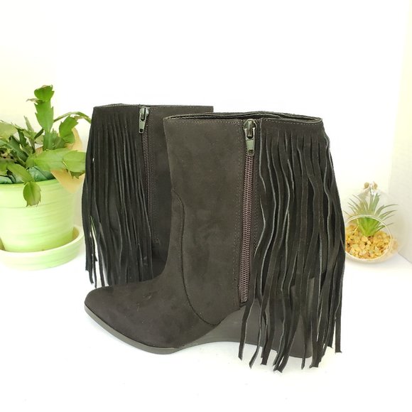 CARLOS by CARLOS SANTANA Mika Western Boos in Black Size 9 New NWT - Picture 4 of 6